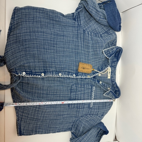 NWT Natural Life Blue Shirt with White Trim - Picture 7 of 8